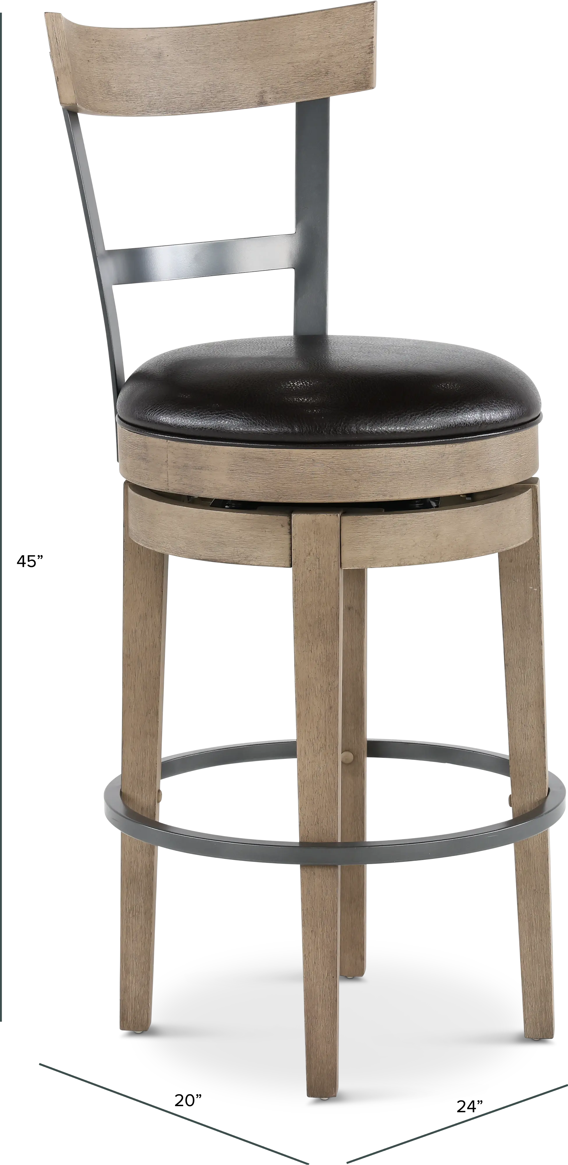 Benton Brown Bar Stool with Backrest-3