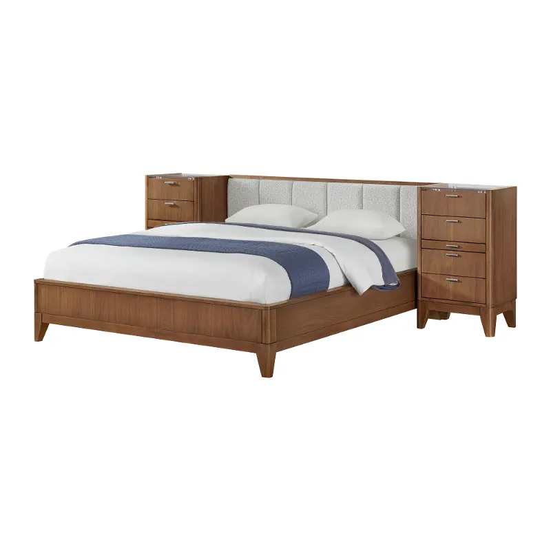 Beckton Walnut Brown Queen Wall Bed