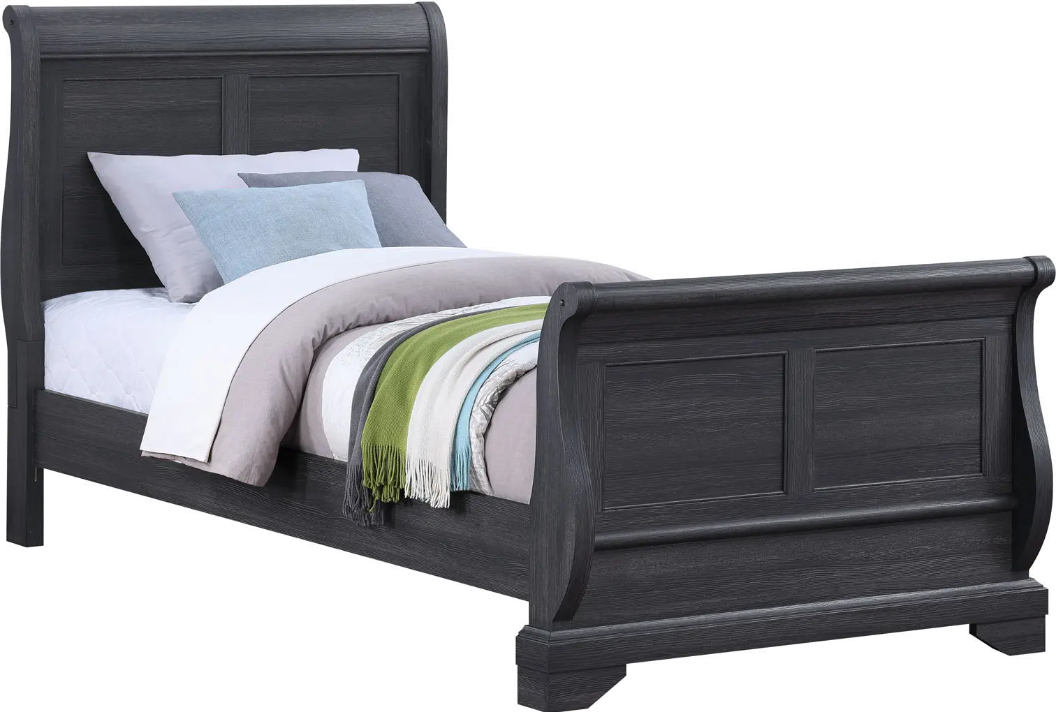 Everton Gray Twin Sleigh Bed-2