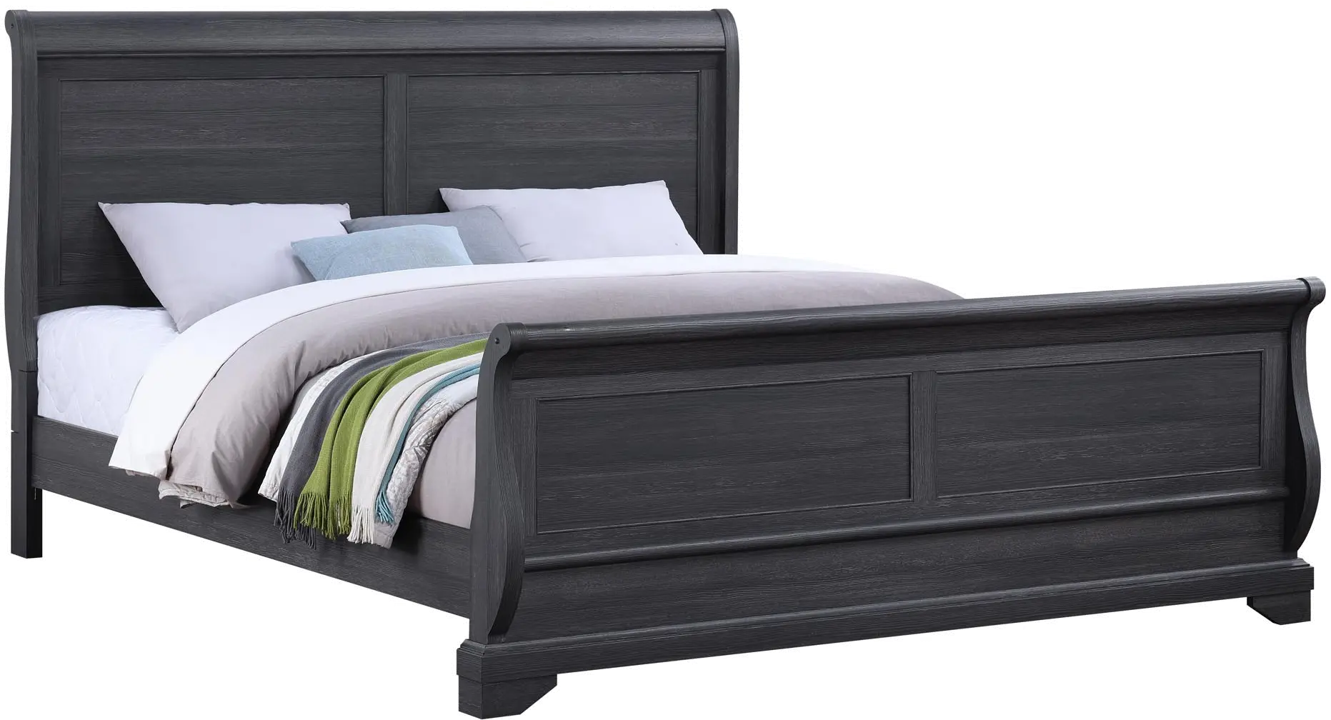 Everton Gray King Sleigh Bed-1