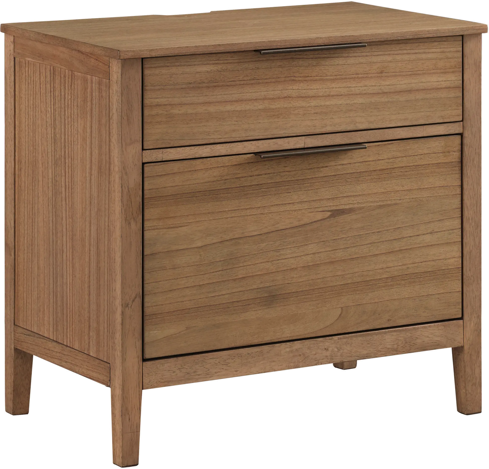 Cyrus Almond Brown 2-Drawer Nightstand-1