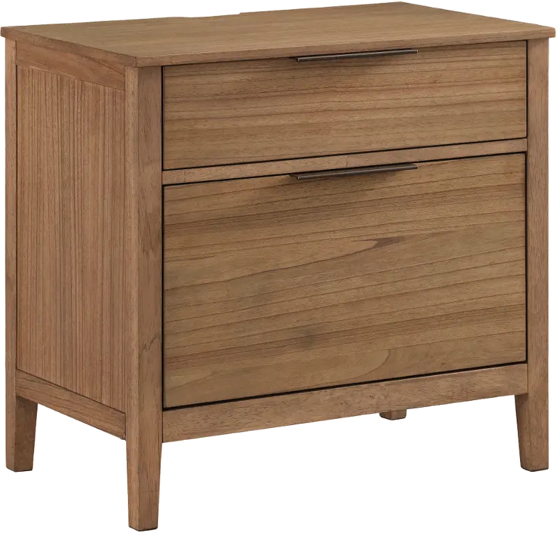Cyrus Almond Brown 2-Drawer Nightstand