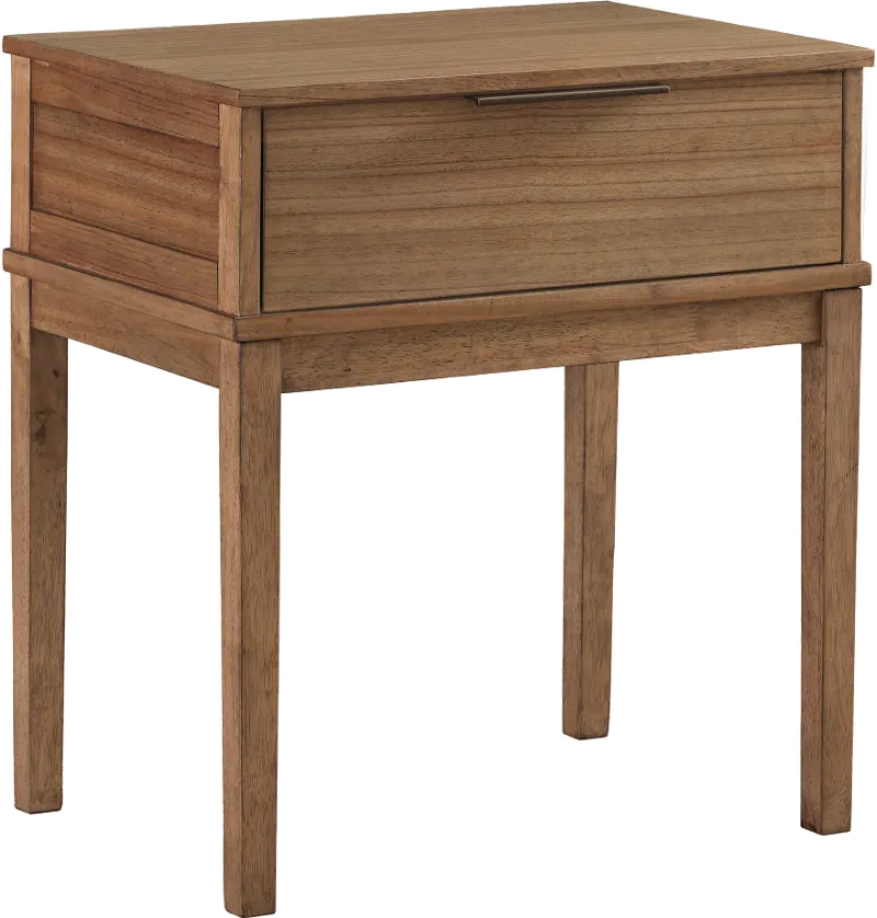 Cyrus Almond Brown 1-Drawer Nightstand