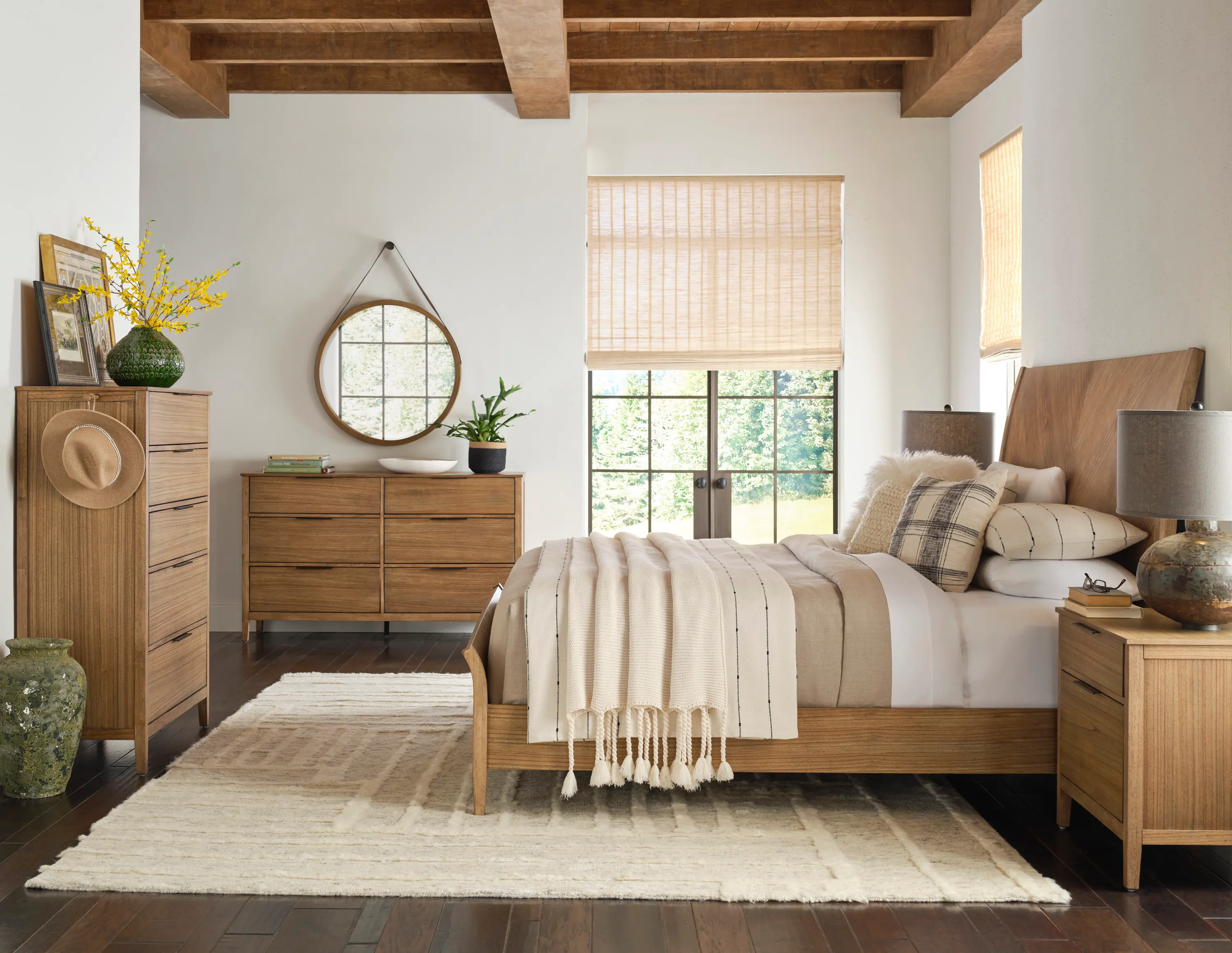 Cyrus Almond Brown King Sleigh Bed-2