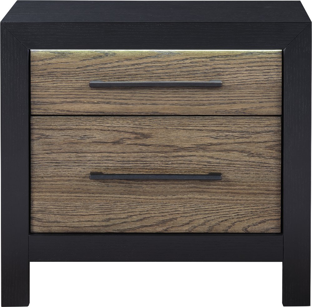 Your House Black and Oak Nightstand