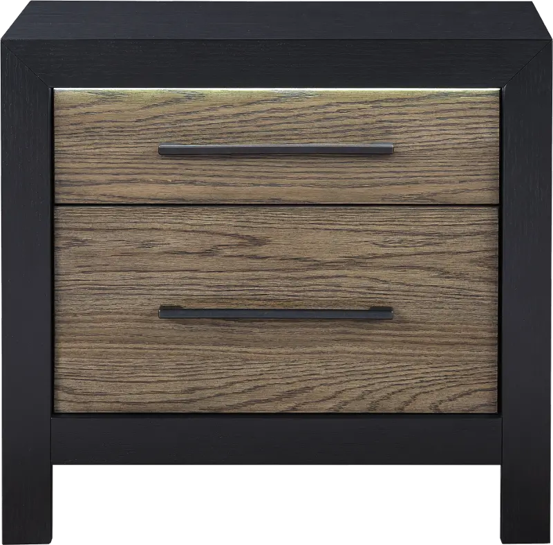 Your House Black and Oak Nightstand