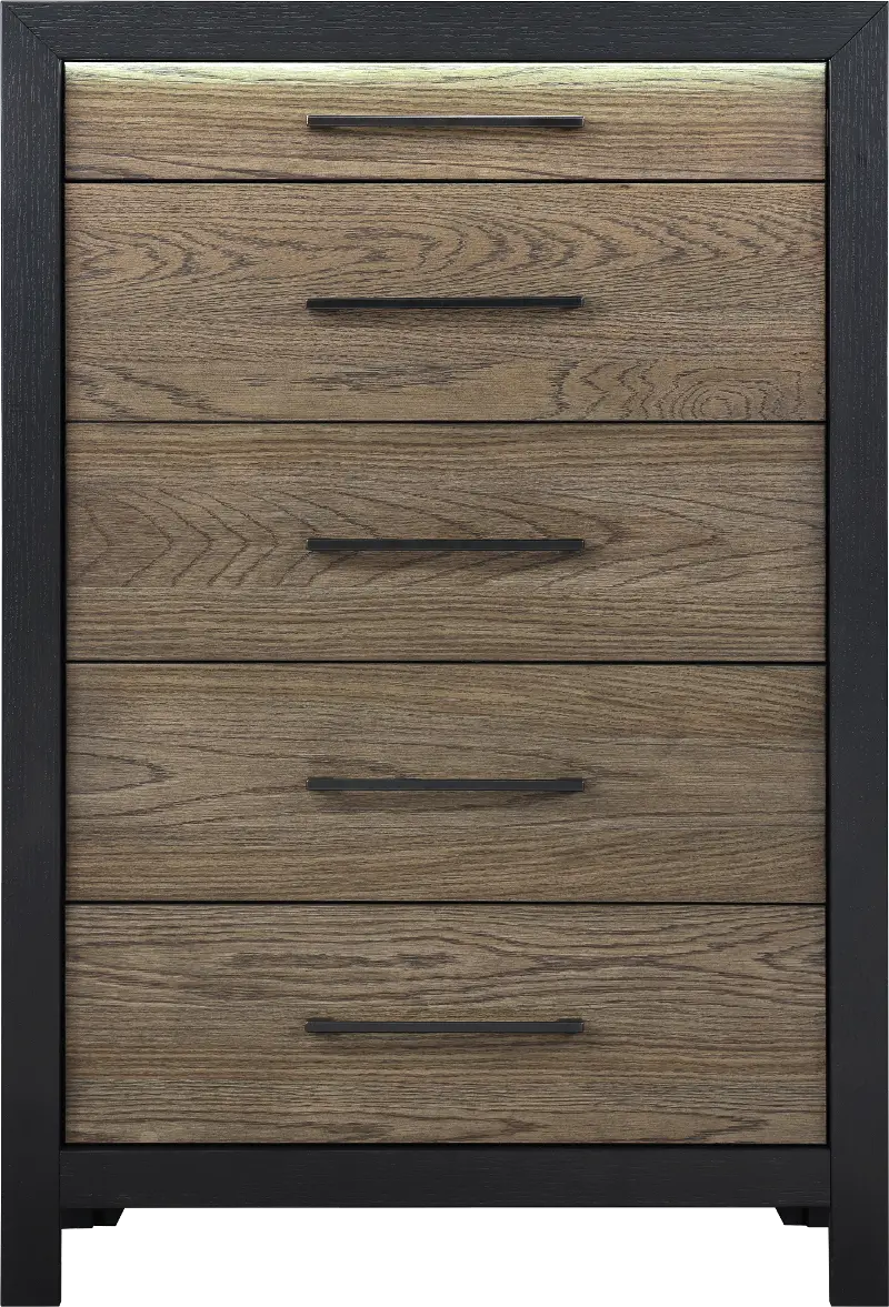 Your House Black and Oak Chest of Drawers