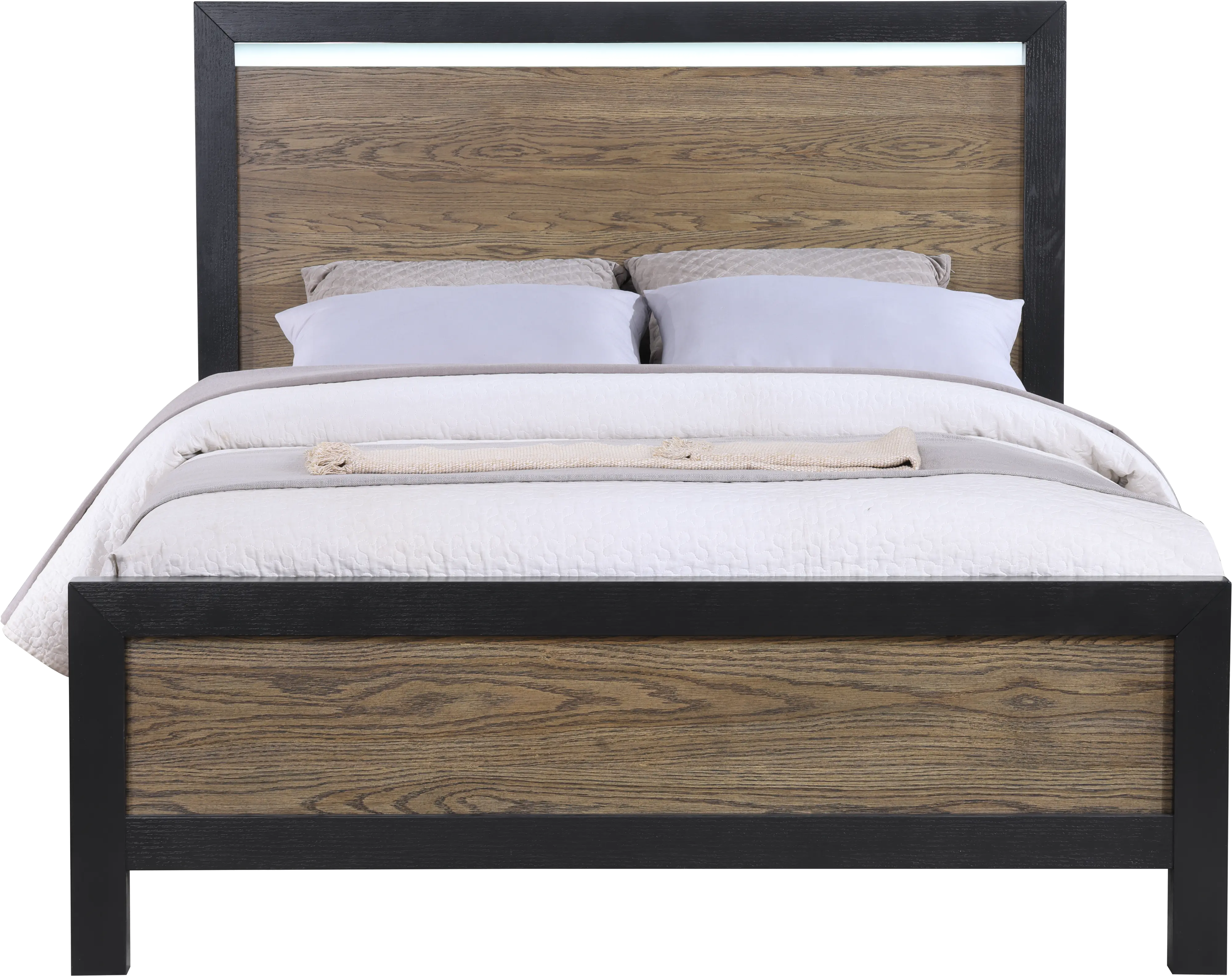 Your House Black and Oak Queen Bed-3