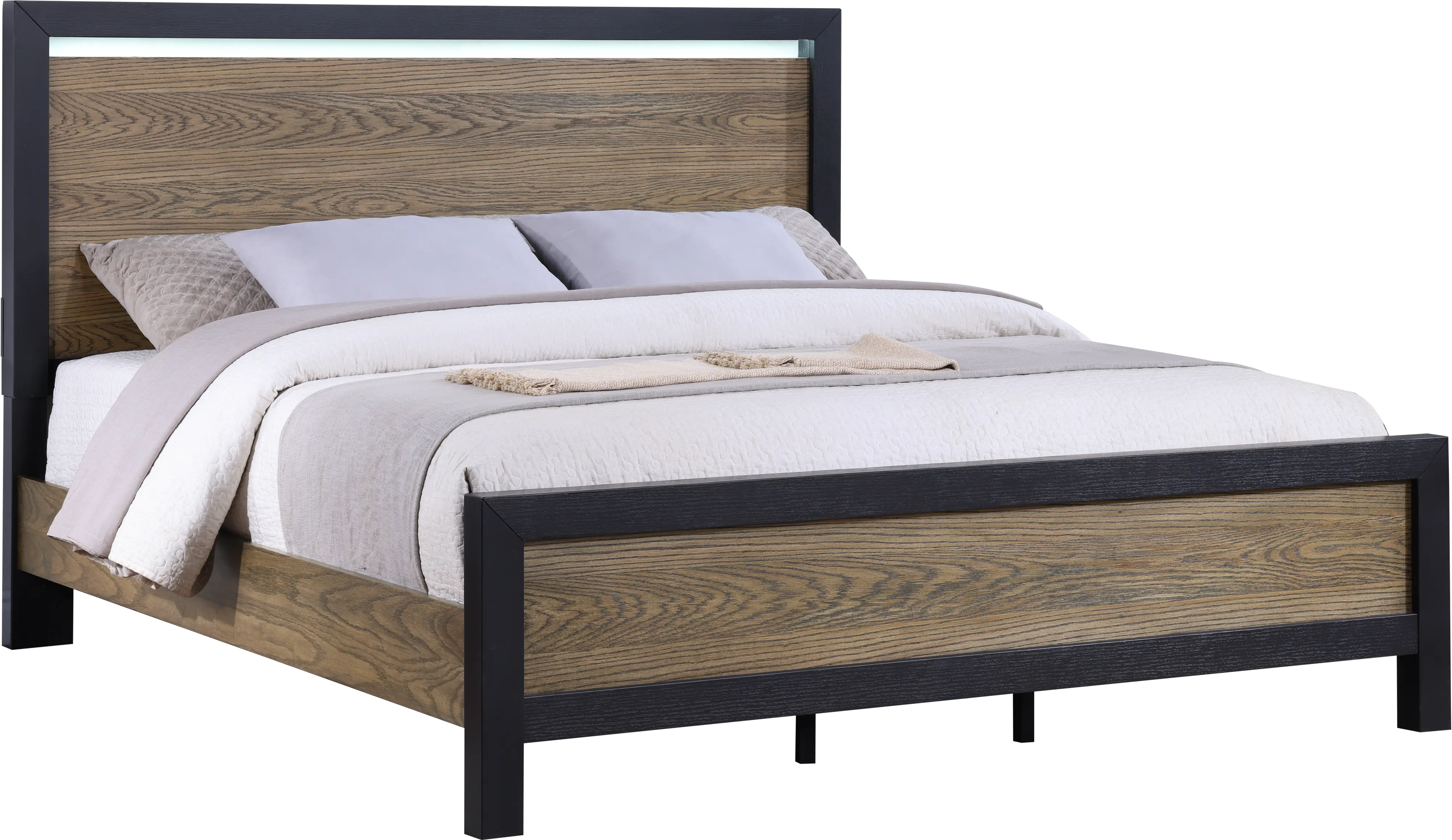 Your House Black and Oak King Bed-1