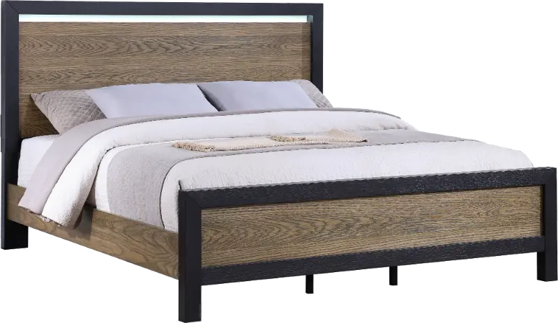 Your House Black and Oak King Bed