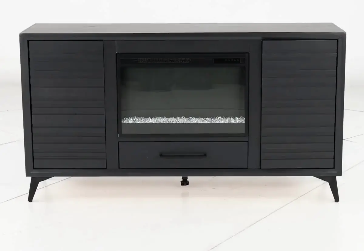Malibu Black 64  Fireplace TV Stand-10