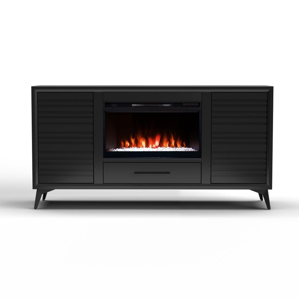Malibu Black 64" Fireplace TV Stand