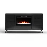 Malibu Black 64  Fireplace TV Stand