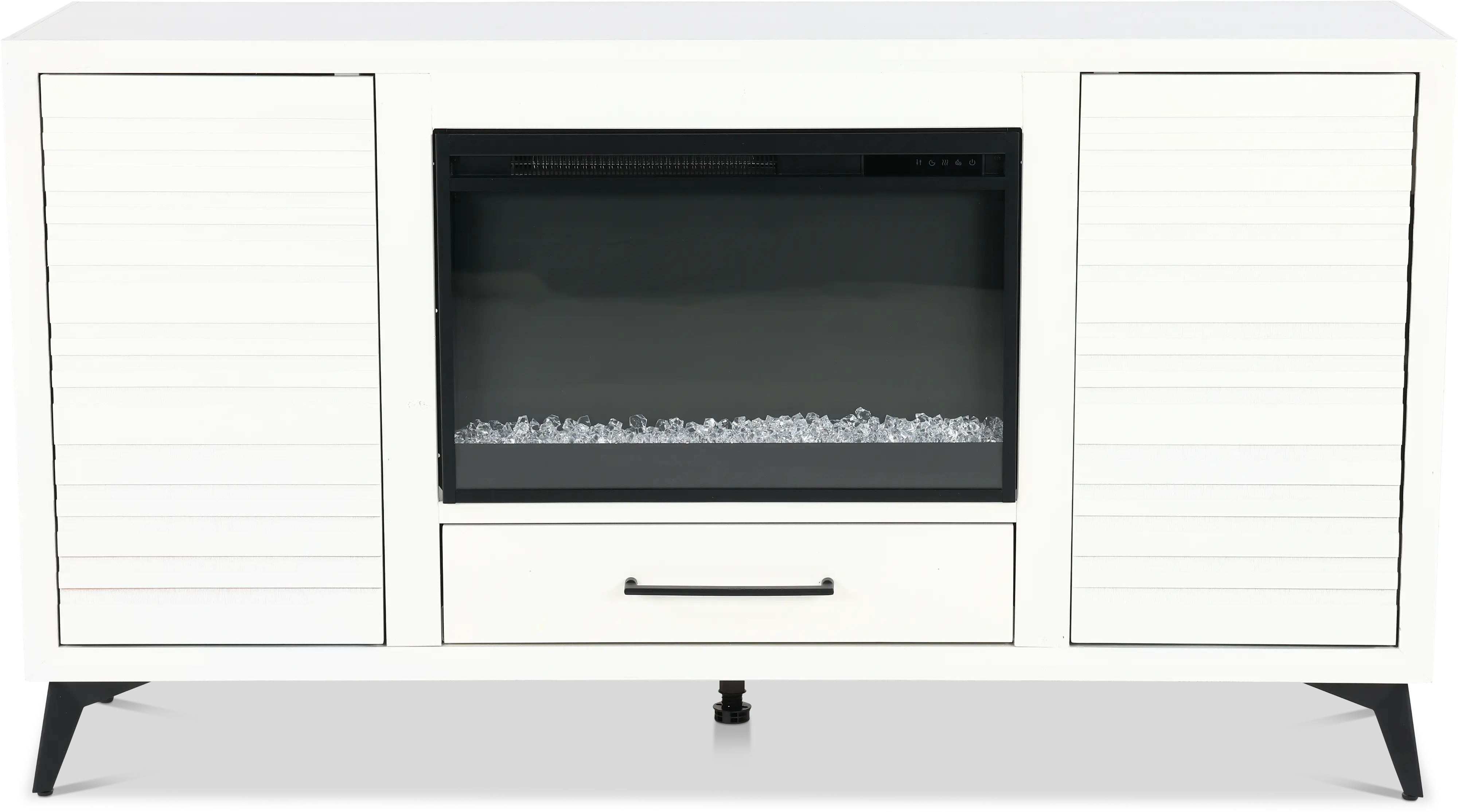 Malibu White 64  Fireplace TV Stand-1