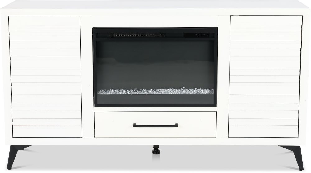 Malibu White 64" Fireplace TV Stand