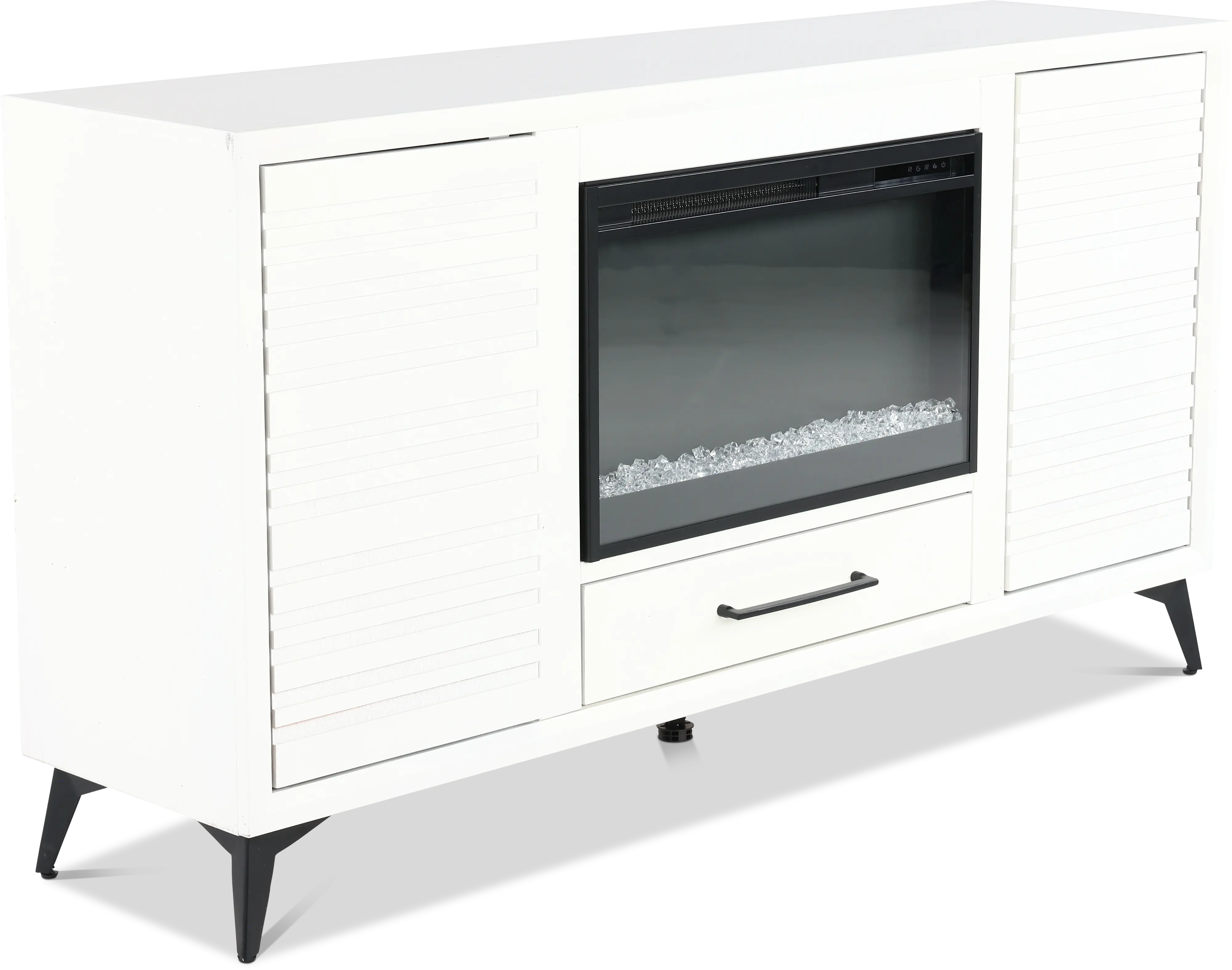 Malibu White 64  Fireplace TV Stand-4