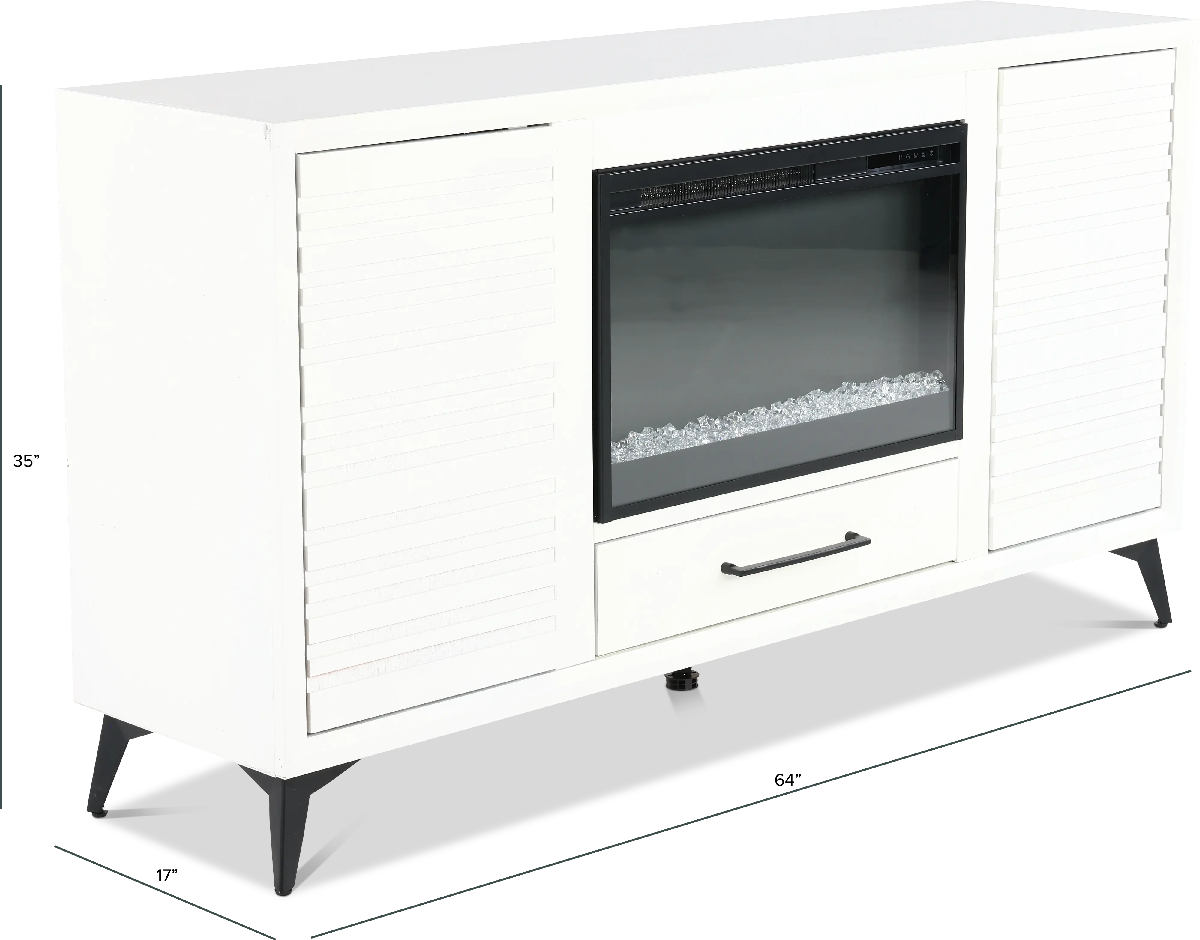 Malibu White 64  Fireplace TV Stand-3