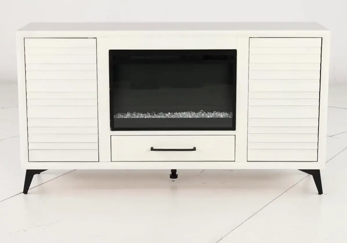 Malibu White 64  Fireplace TV Stand-5