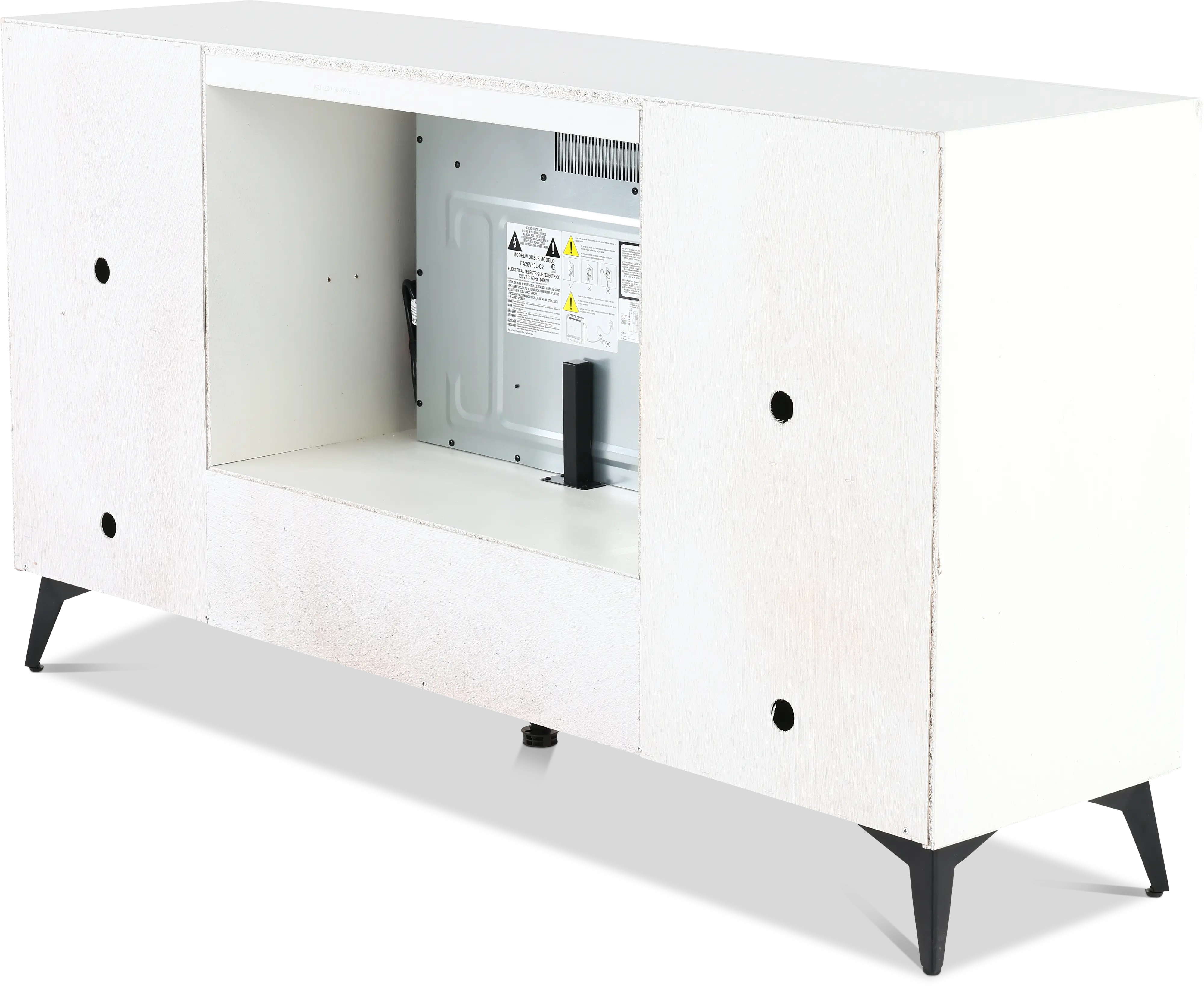 Malibu White 64  Fireplace TV Stand-6