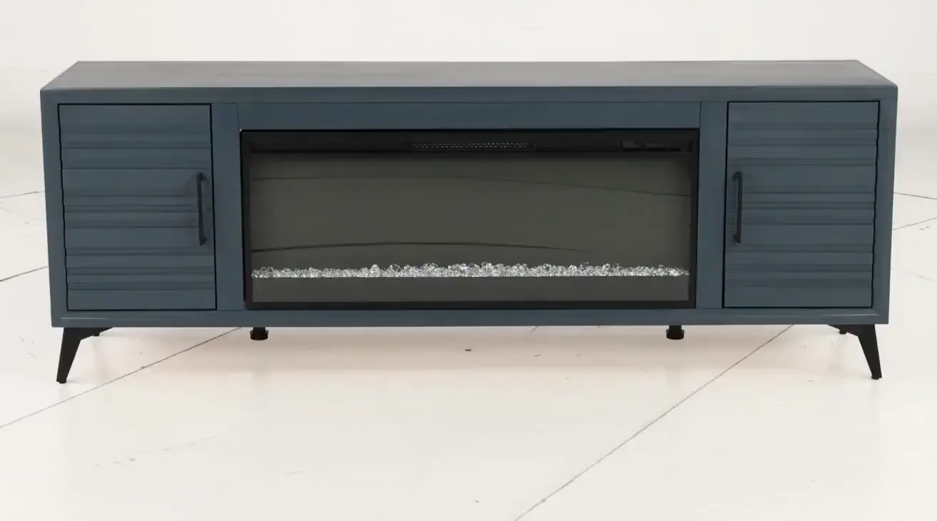 Malibu Blue 78  Fireplace TV Stand-5