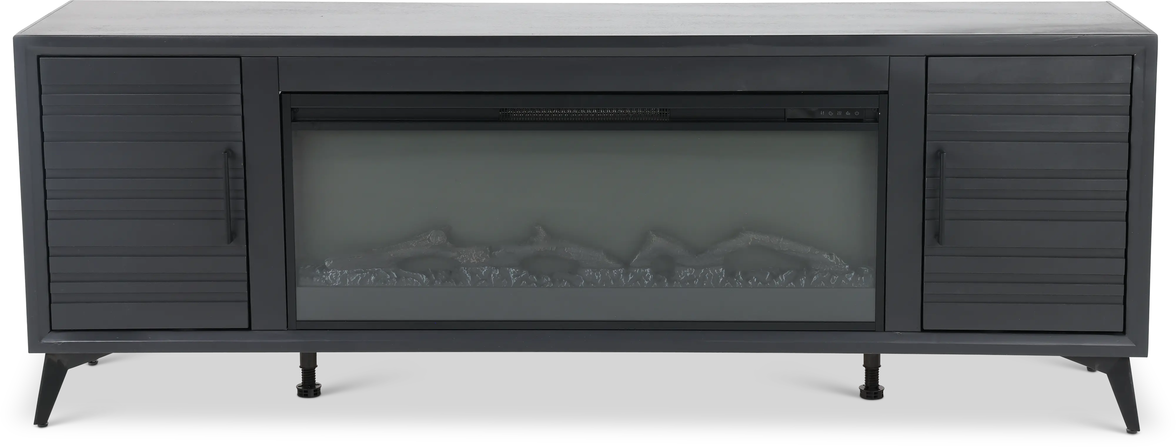 Malibu Black 78  Fireplace TV Stand-1