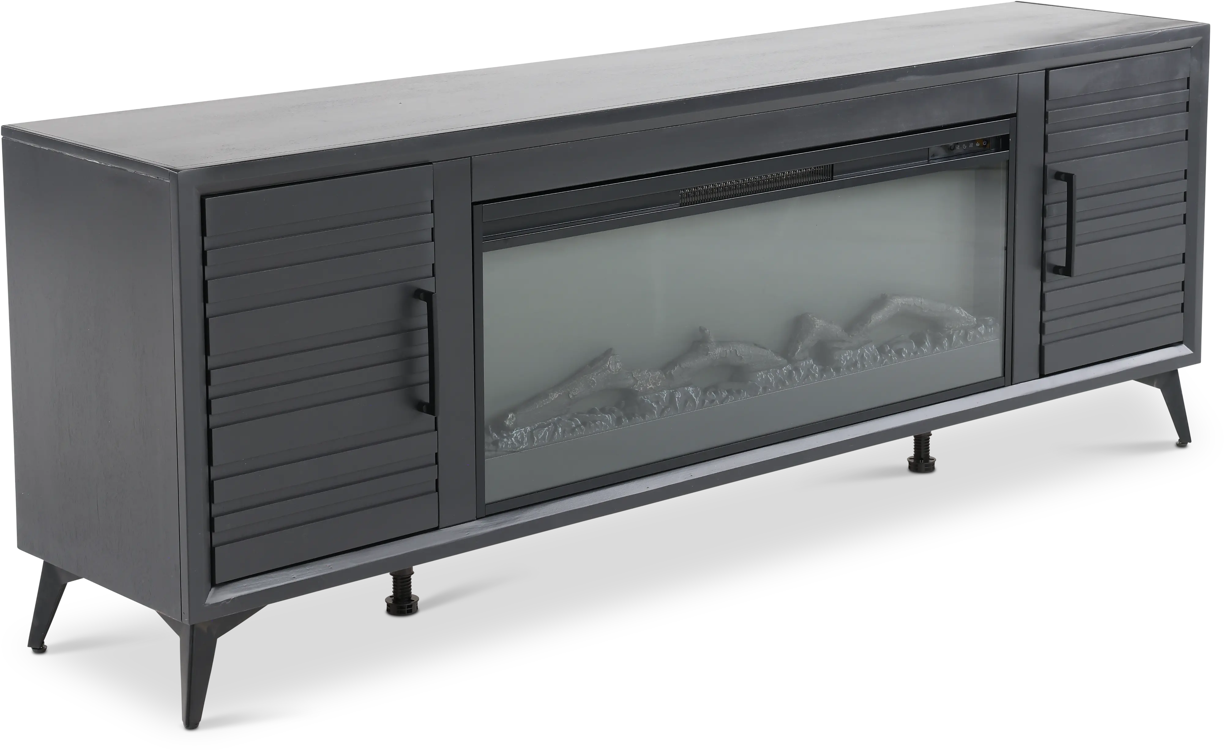 Malibu Black 78  Fireplace TV Stand-3