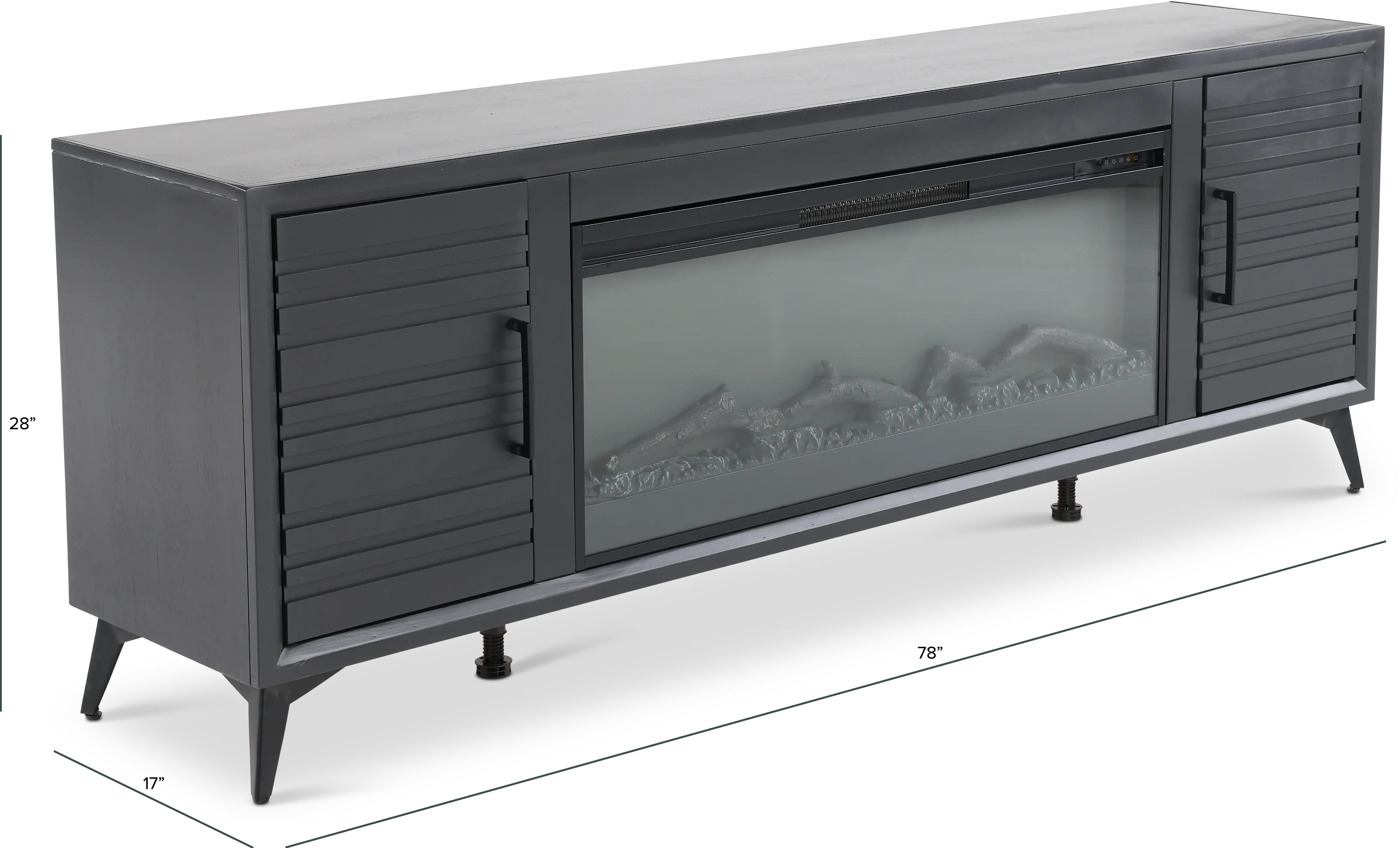 Malibu Black 78  Fireplace TV Stand-2