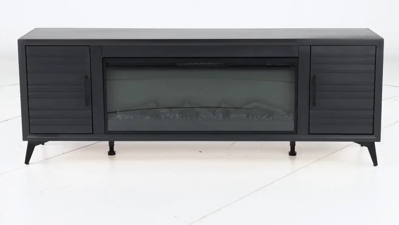 Malibu Black 78  Fireplace TV Stand-4