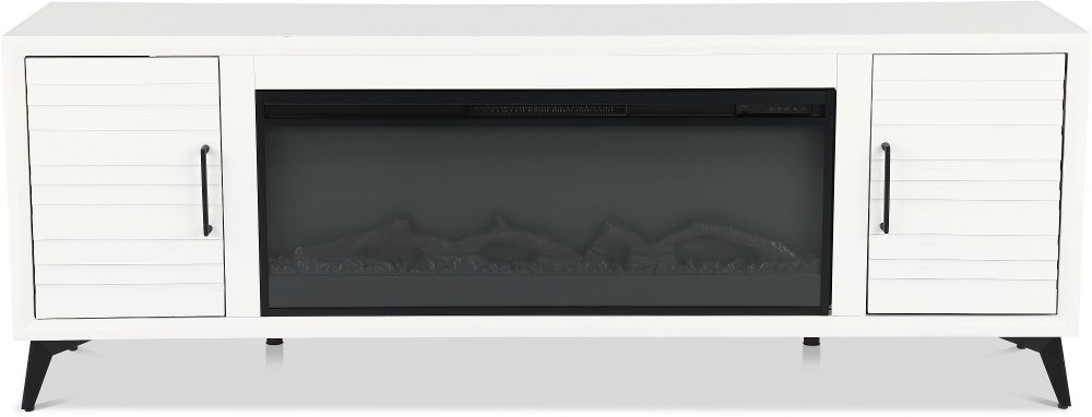 Malibu White 78" Fireplace TV Stand