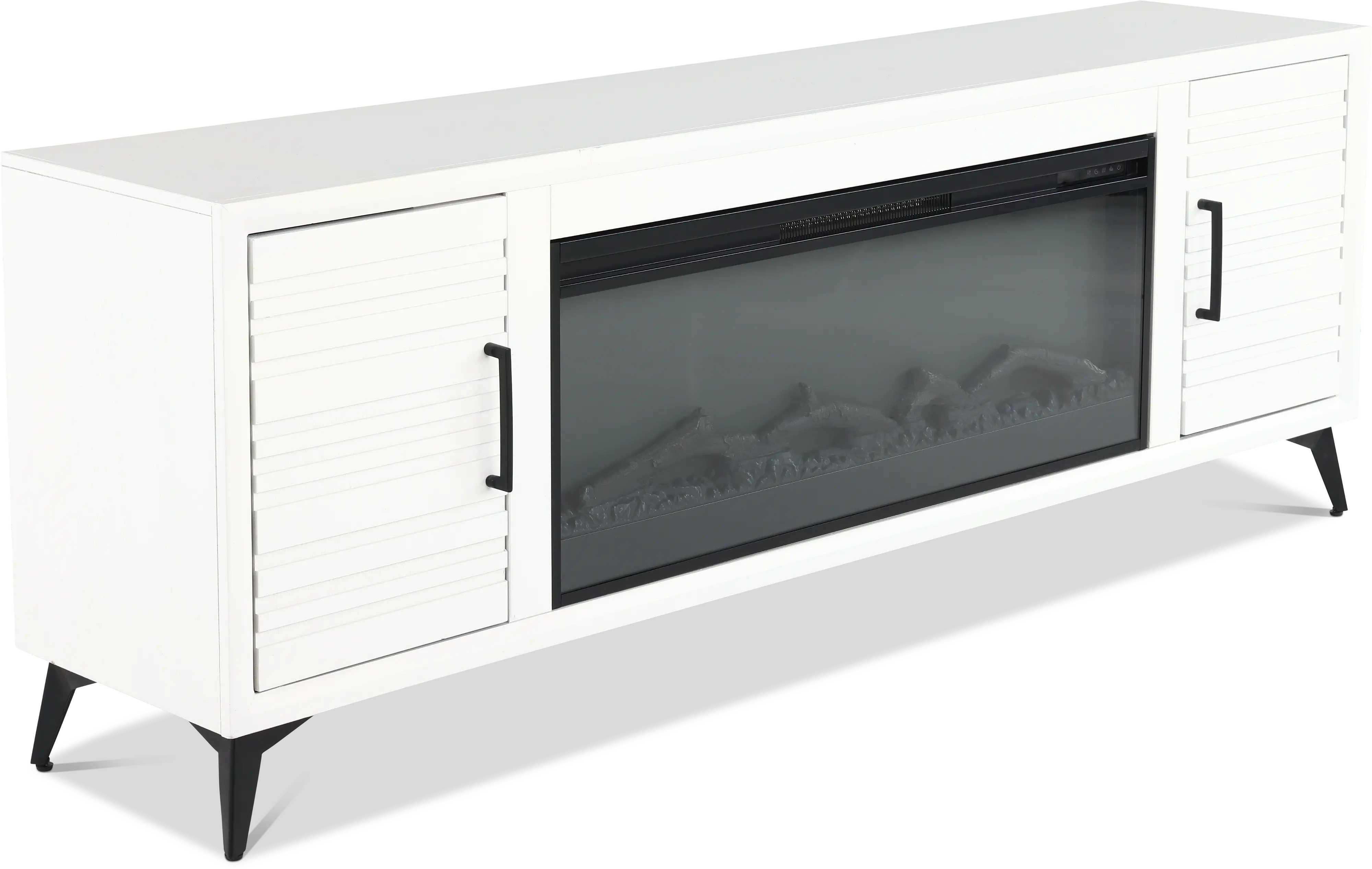 Malibu White 78  Fireplace TV Stand-2
