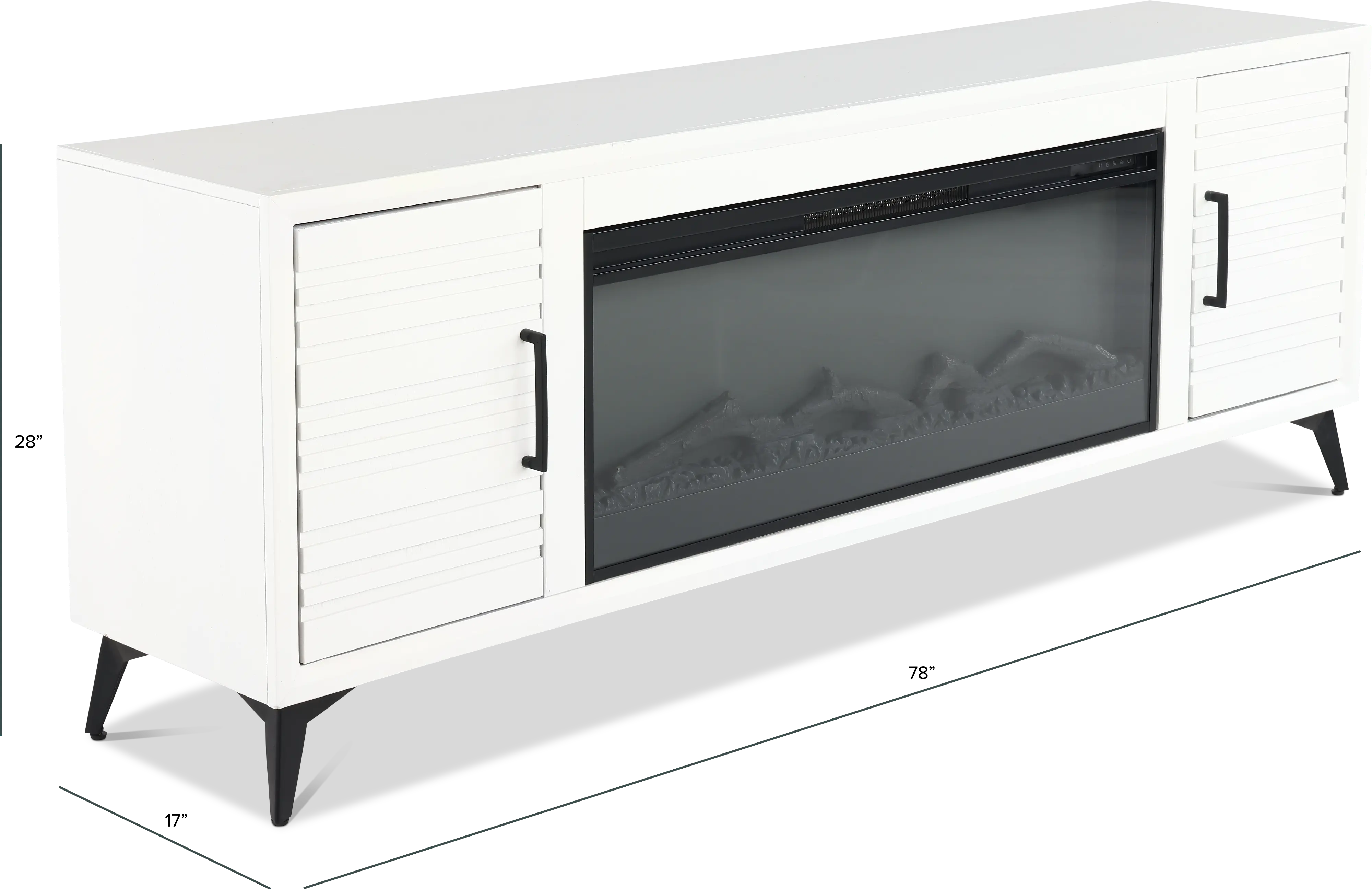 Malibu White 78  Fireplace TV Stand-3