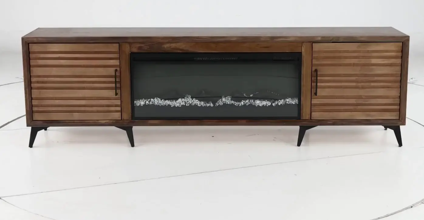 Malibu Brown 95  Fireplace TV Stand-9