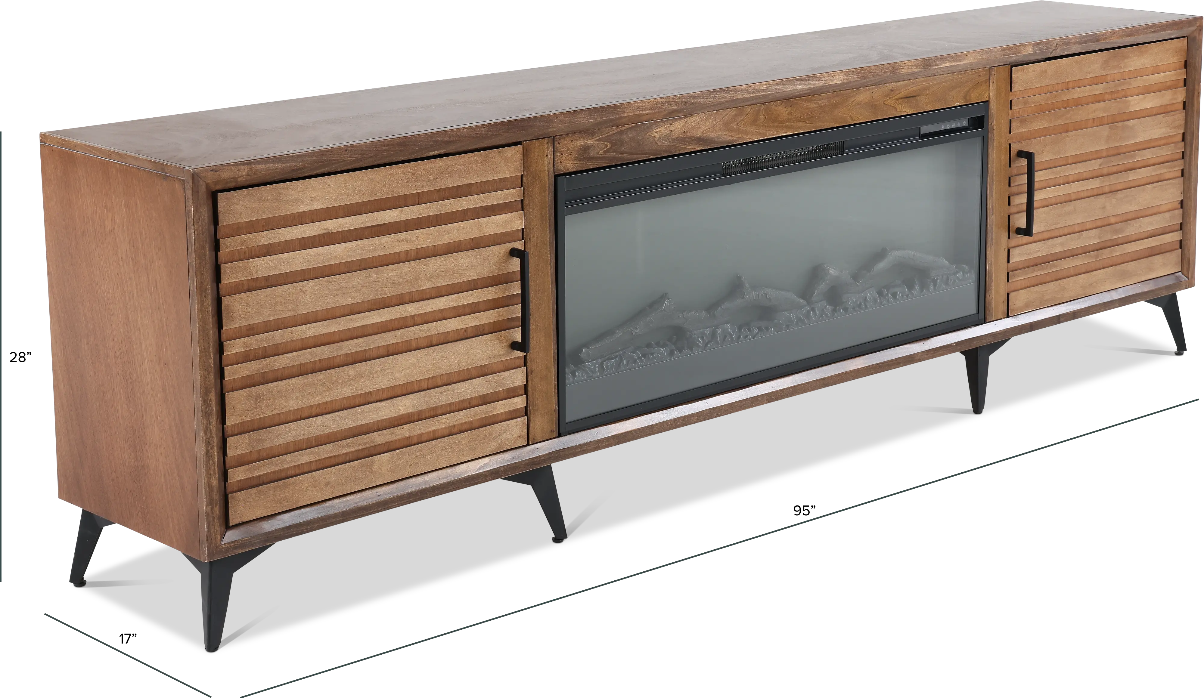 Malibu Brown 95  Fireplace TV Stand-3
