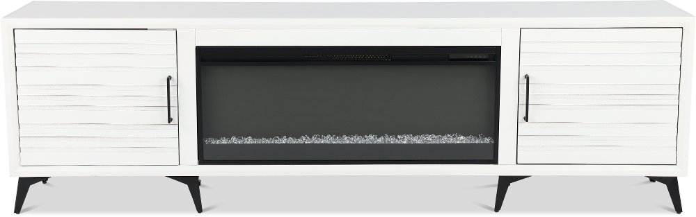 Malibu White 95" Fireplace TV Stand