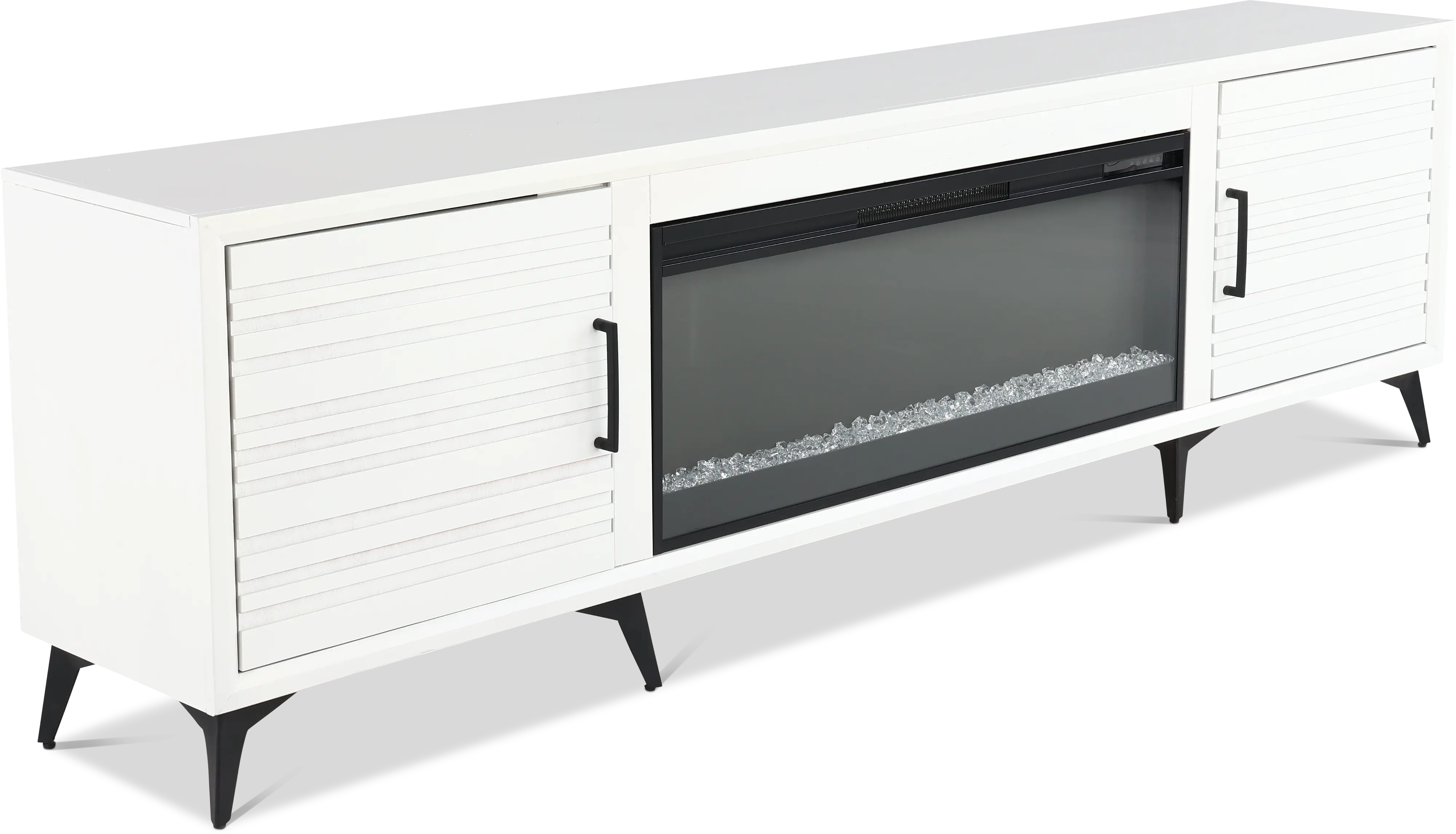 Malibu White 95  Fireplace TV Stand-2