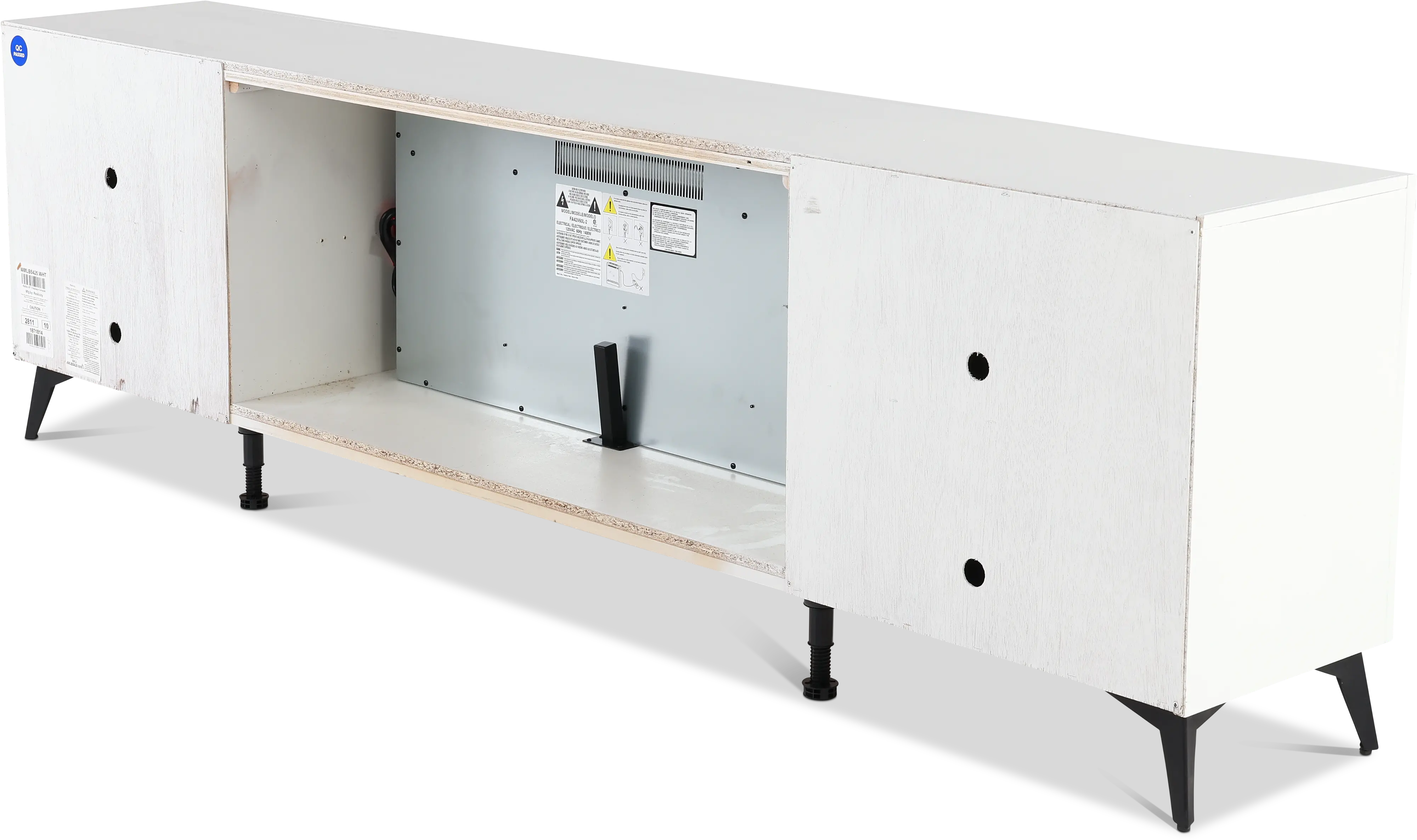 Malibu White 95  Fireplace TV Stand-4