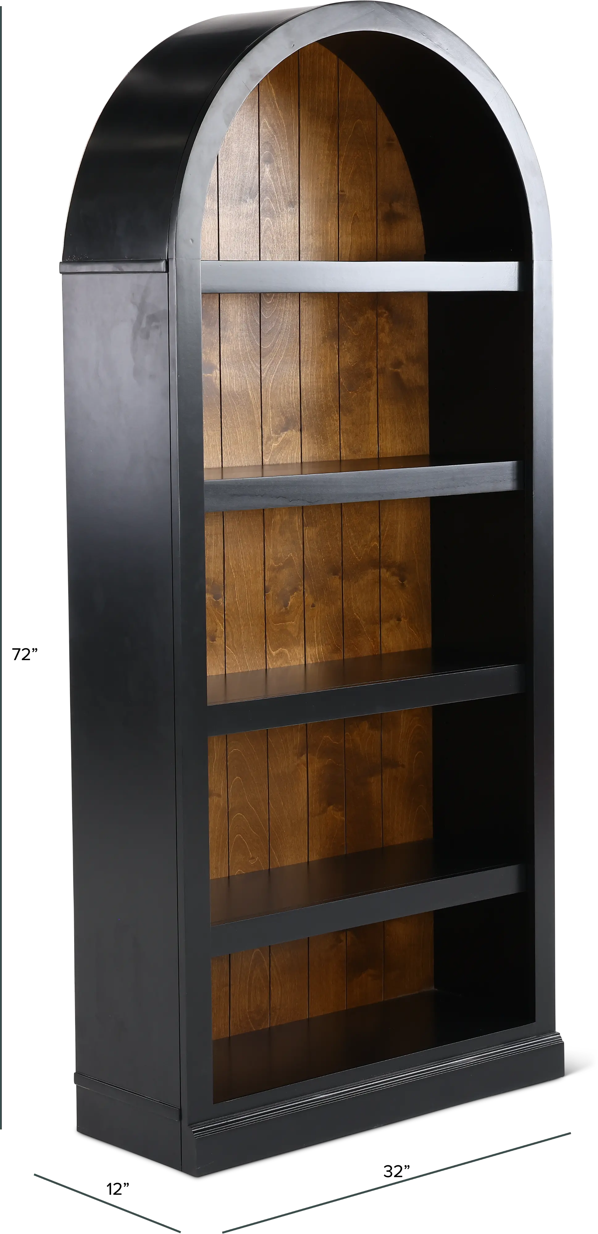 Artiste Black 72  Arch Bookcase-2