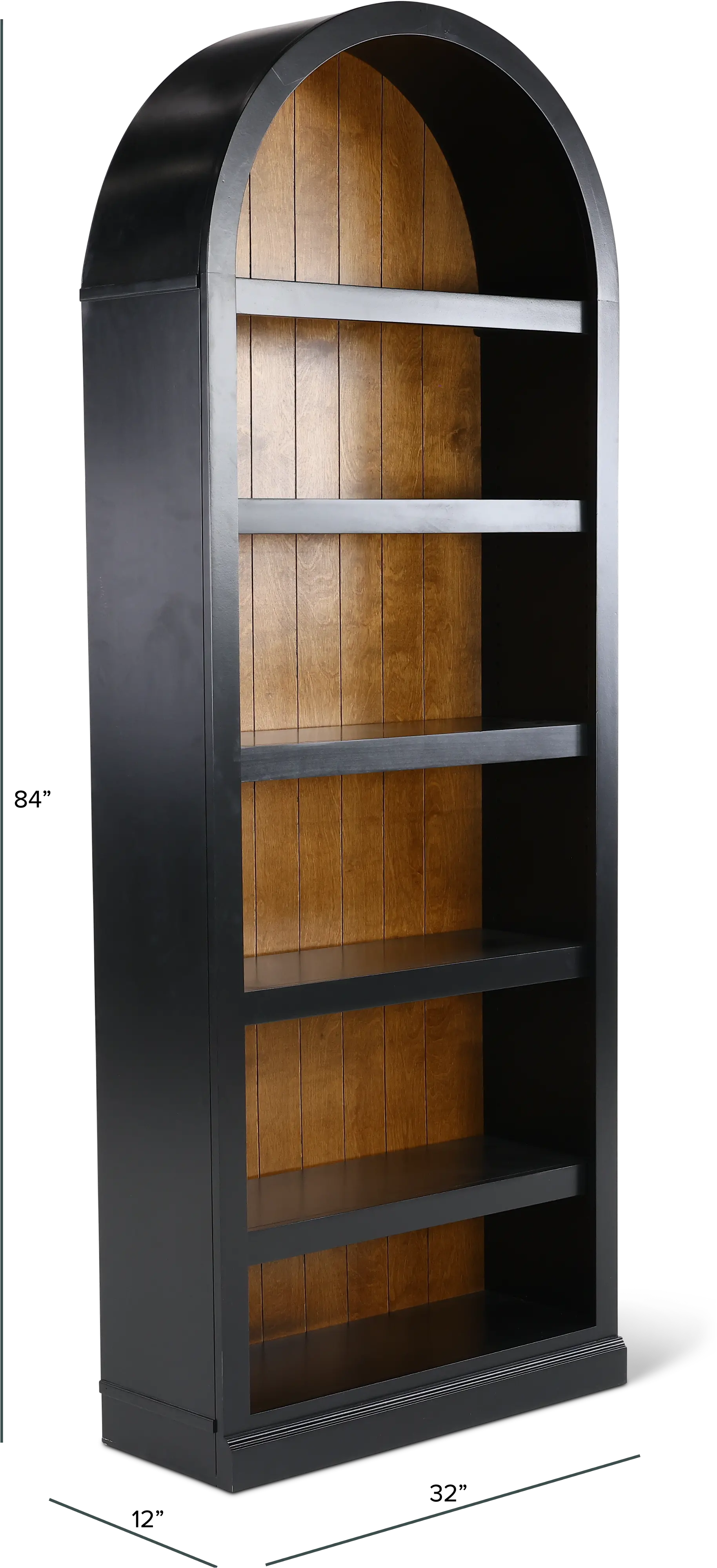 Artiste Black 84  Arch Bookcase-2