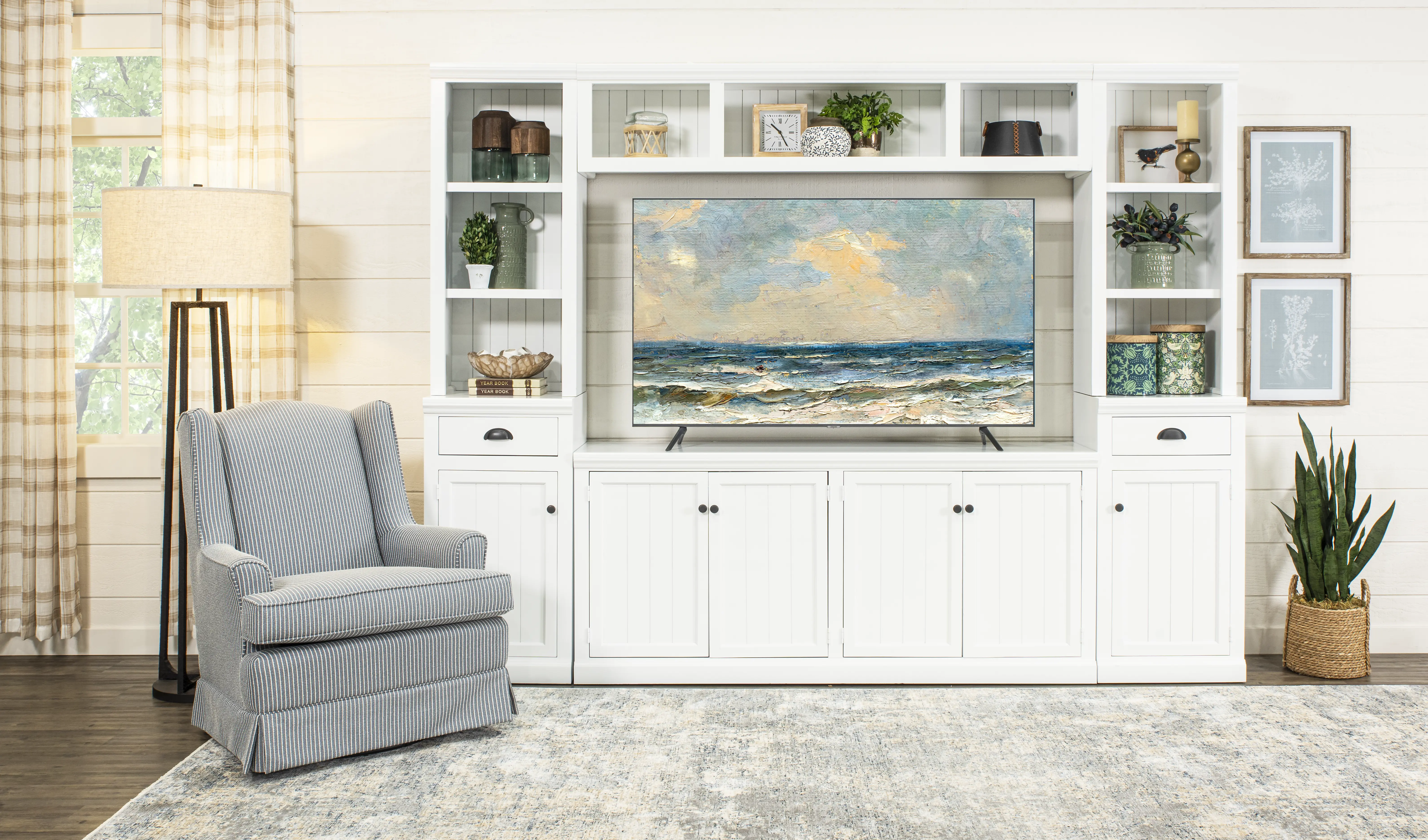 Riley White Entertainment Wall-2