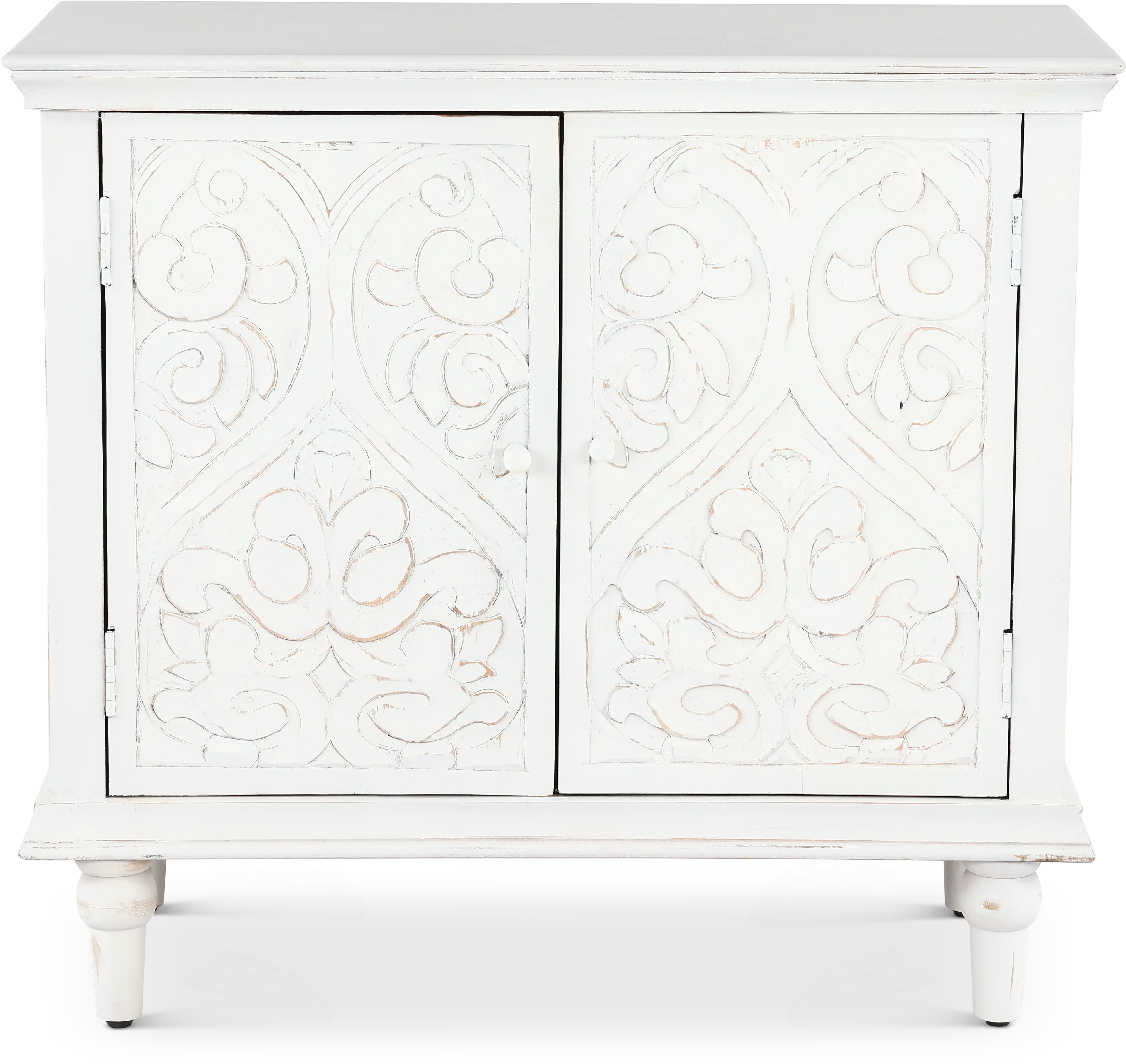 2082-AC3834/WHITE-CABINET White Two-Door Accent Cabinet-1