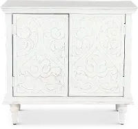 2082-AC3834/WHITE-CABINET White Two-Door Accent Cabinet