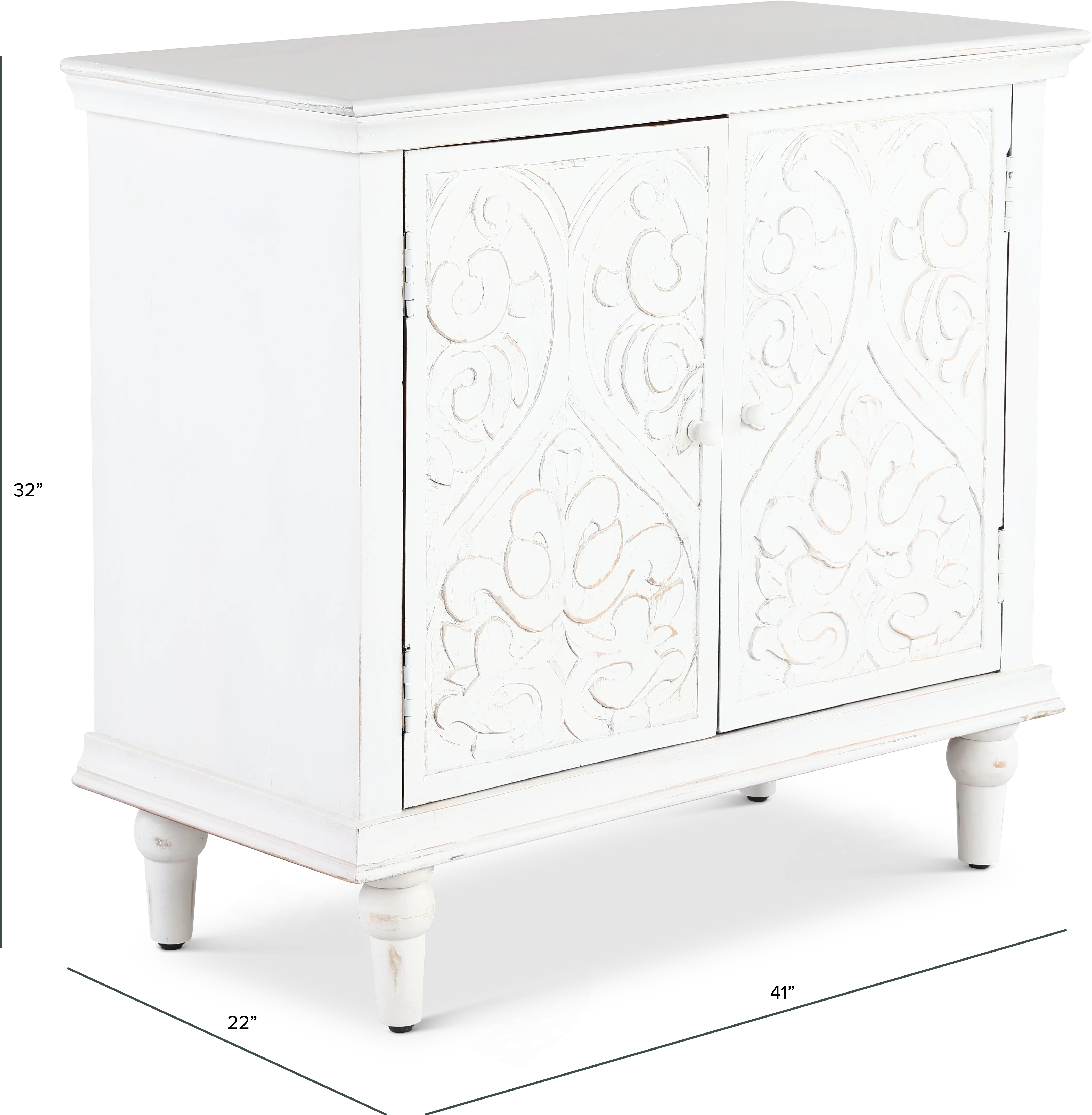 2082-AC3834/WHITE-CABINET White Two-Door Accent Cabinet-3