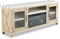 Rivan 74  Natural Fireplace TV Stand