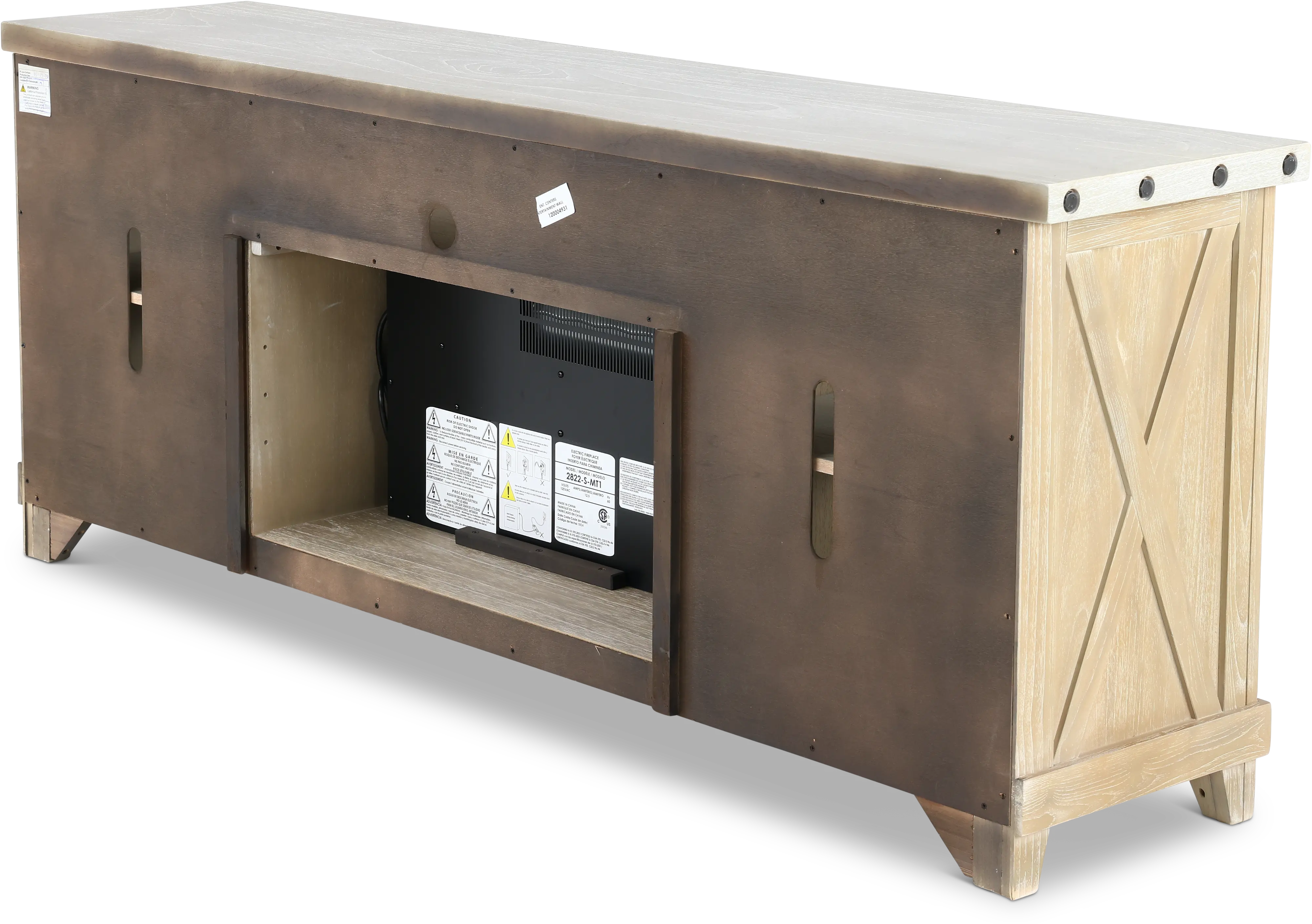 Rivan 74  Natural Fireplace TV Stand-5