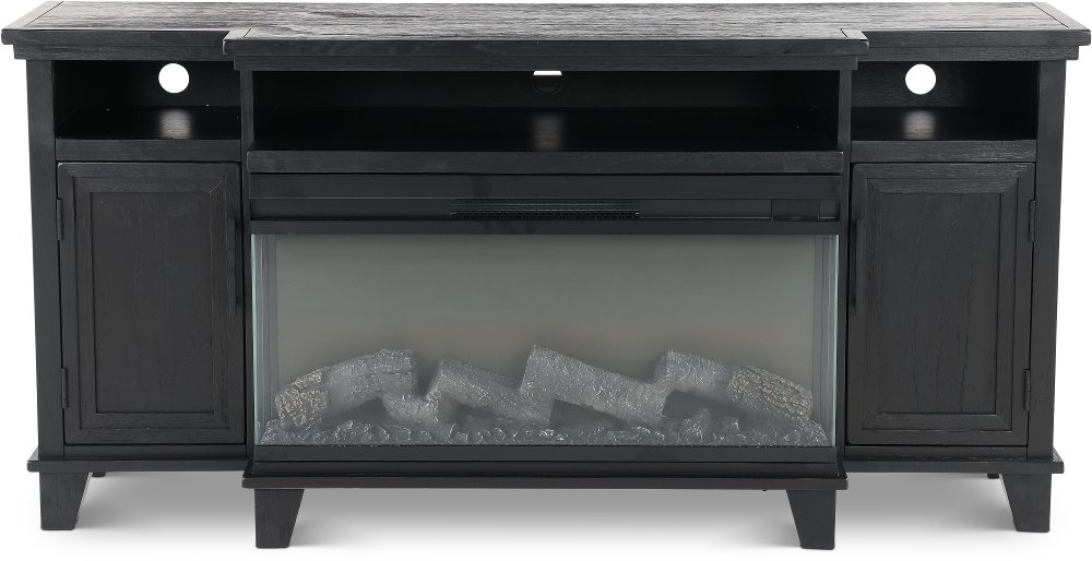 Adrian 66" Black Fireplace TV Stand