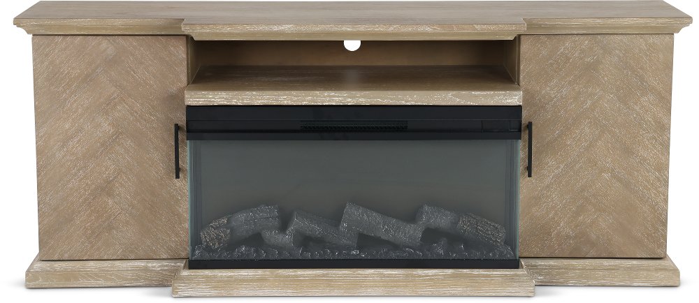 Maisons 72" Light Brown Fireplace TV Stand