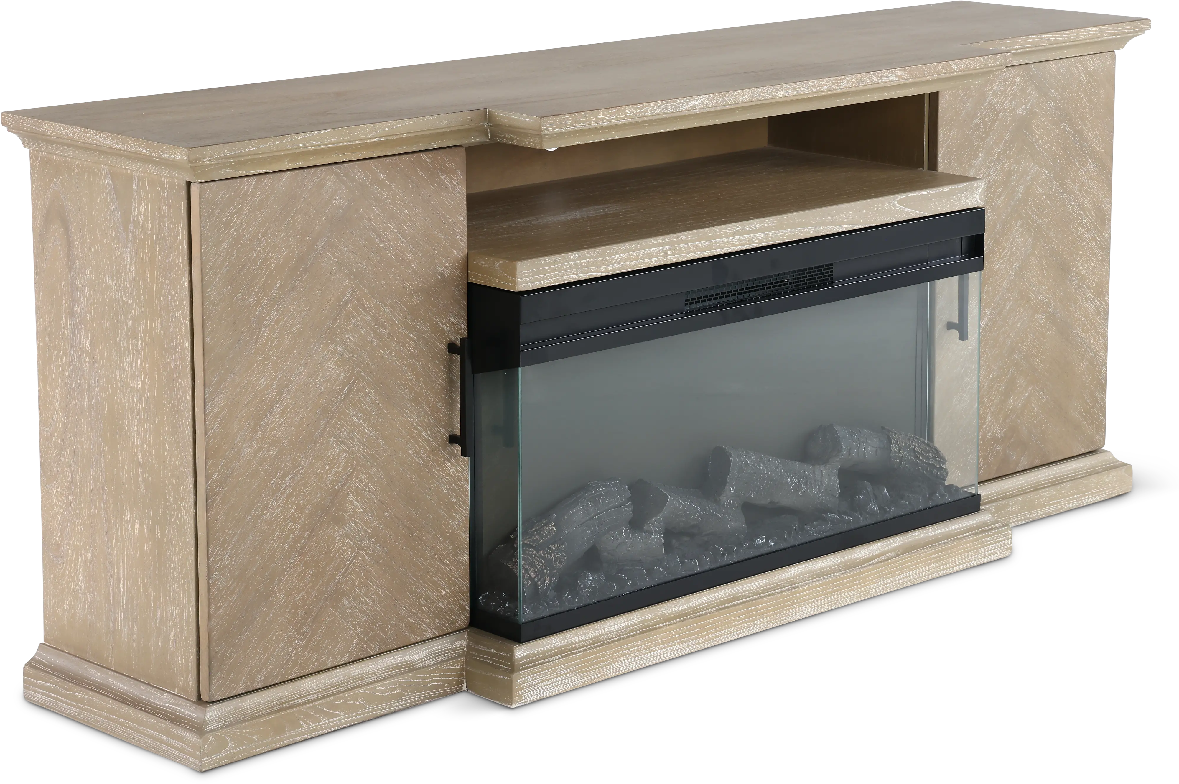 Maisons 72  Light Brown Fireplace TV Stand-4
