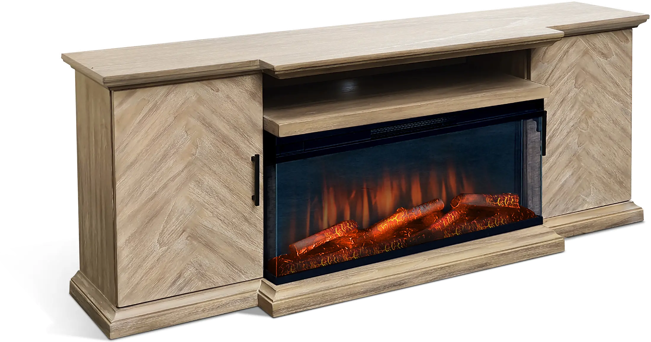 Maisons 72  Light Brown Fireplace TV Stand-6