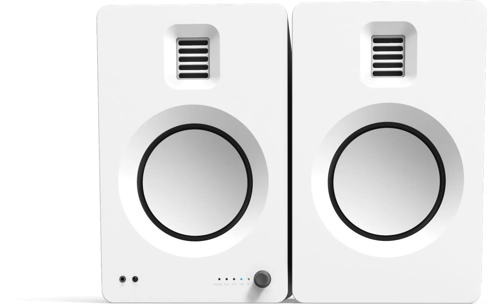 Kanto TUK Powered Bookshelf Speakers with Phono Pre-amp and Bluetooth - Matte White, Pair-1