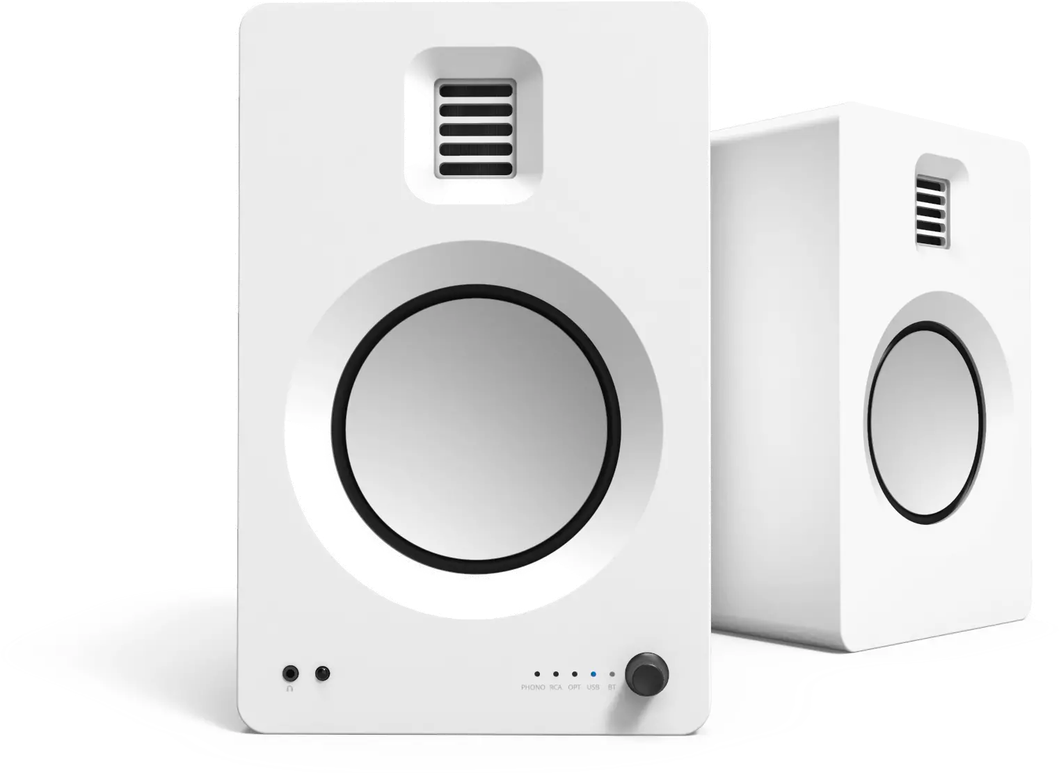 Kanto TUK Powered Bookshelf Speakers with Phono Pre-amp and Bluetooth - Matte White, Pair-3